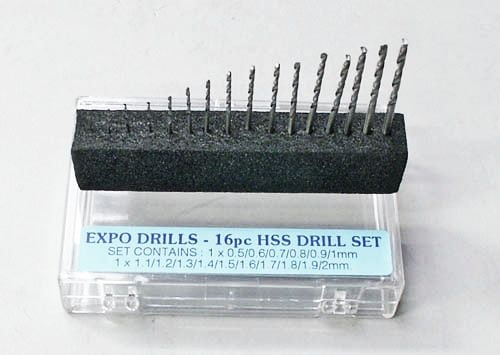 Image of 16 Piece HSS Drill Bit Set 0.5 - 2.0mm in Handy Storage Box