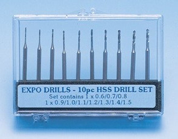 Image of Expo 10 Piece Drill Set 0.6 to 1.5mm