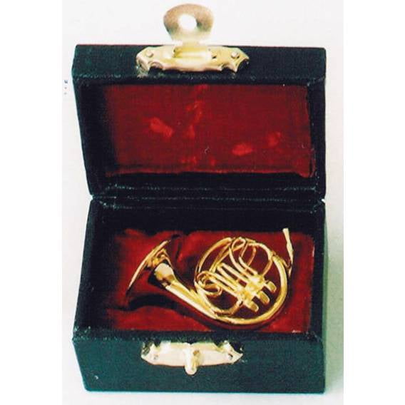 Photos - Doll Accessories Brass French Horn with Black Case for 12th Scale Dolls House