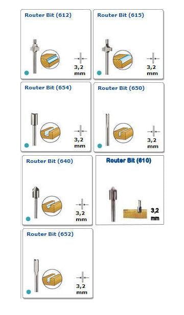 Dremel router discount bits for wood