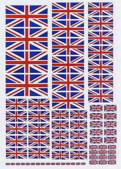 Union Jack Decals on Exterior Grade Vinyl Ideal for models 