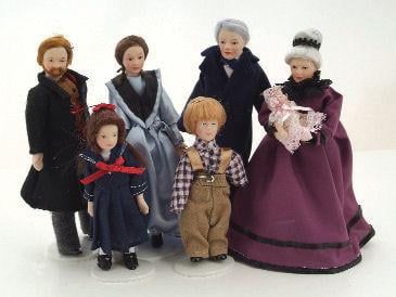 Porcelain Victorian Family for 12th Scale Dolls House