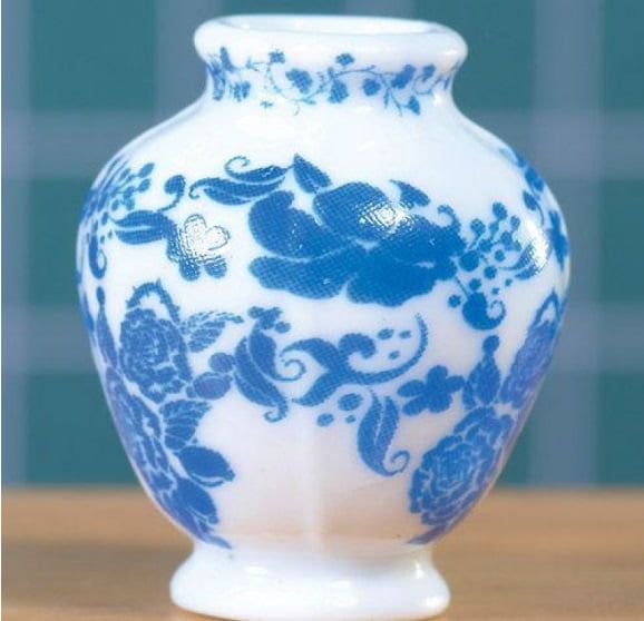 Delft Style Ceramic Vase for 12th Scale Dolls House