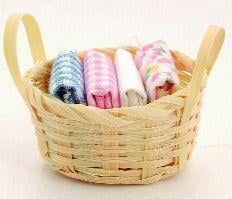 Basket Of Linen for 12th Scale Dolls House