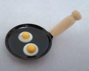 Frying Pan With Eggs for 12th Scale Dolls House