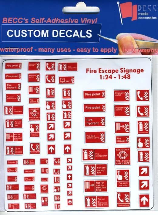 Becc Fire Escape Signage Set 1:24 to 1:48