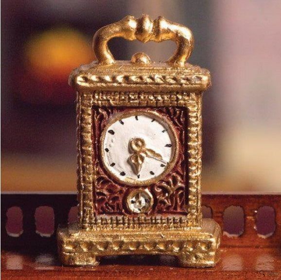 Gold Carriage Clock for 12th Scale Dolls House
