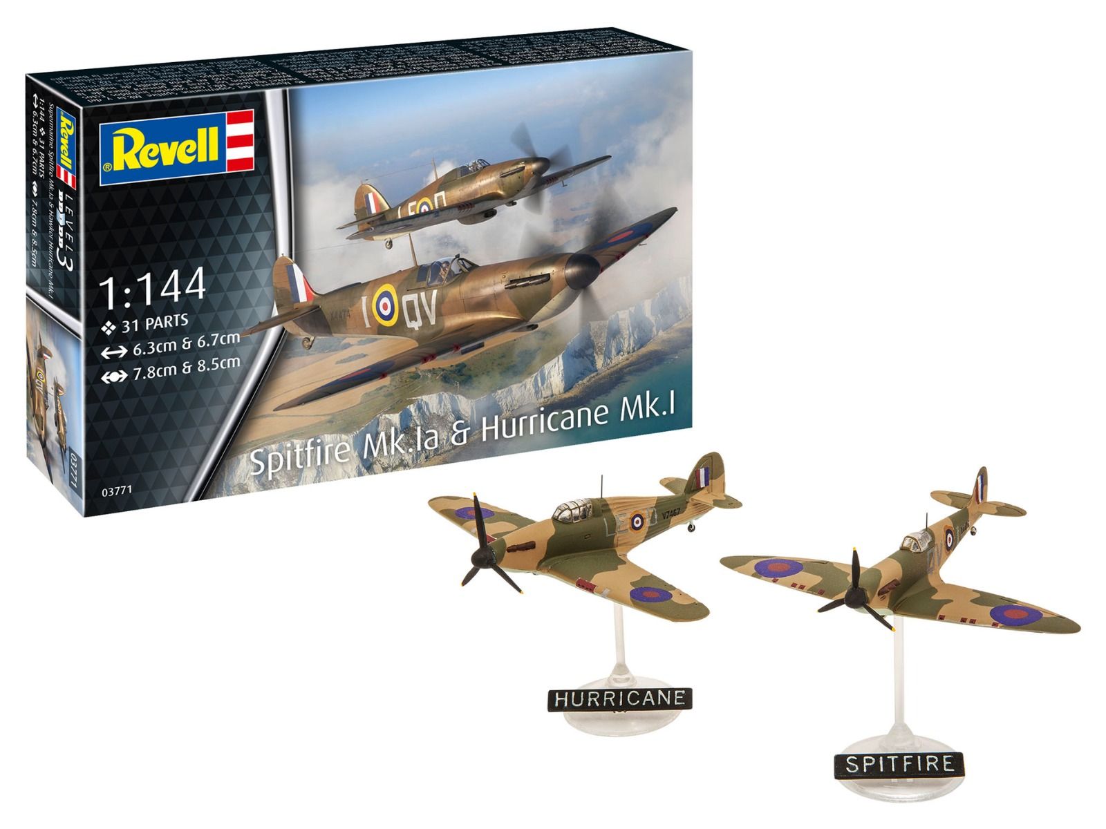 Revell 1/144 Scale Supermarine Spitfire Mk.Ia & Hawker Hurricane Mk.I Model Kits
