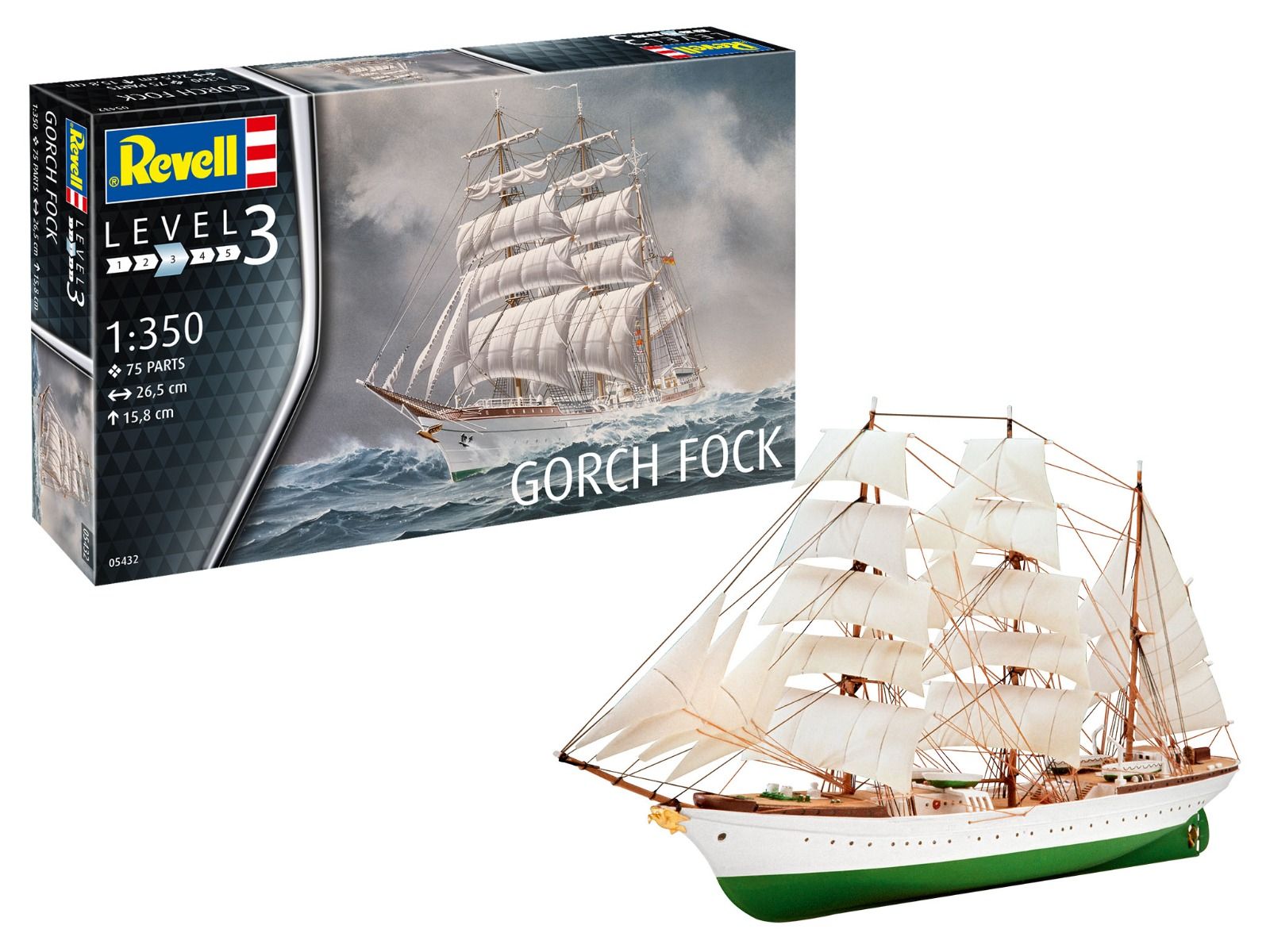 Revell 1/350 Scale Gorch Fock Model Kit | Hobbies