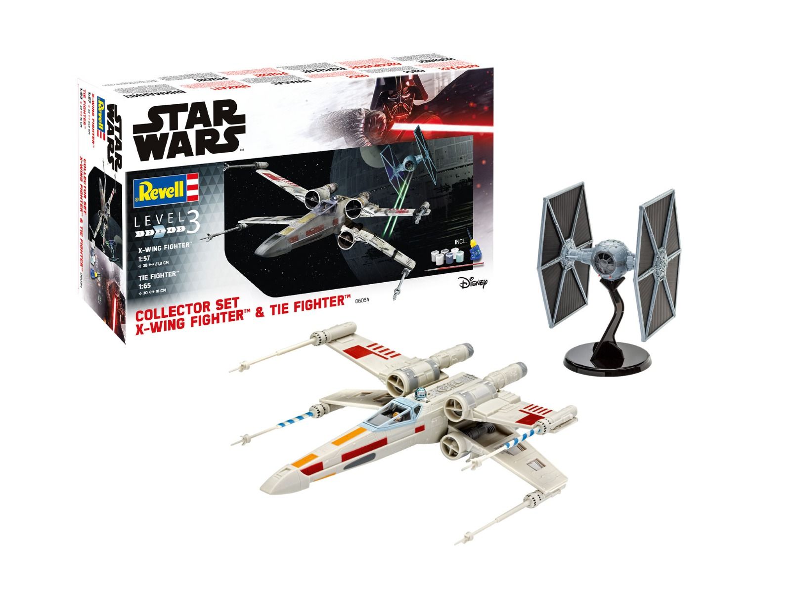 Revell 1/57 Scale X-Wing Fighter & 1/65 Scale TIE Fighter Gift Set Model Kit