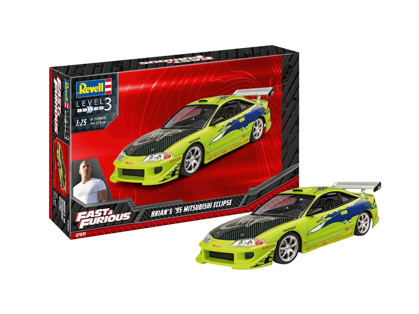 Revell 1/25 Scale Fast & Furious Brian's 1995 Mitsubishi Eclipse Model Kit