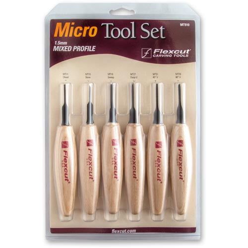 Flexcut 1.5mm Mixed Profile Micro Tool Set 6 Piece