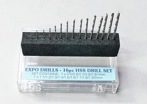 16 Piece HSS Drill Bit Set 0.5 - 2.0mm in Handy Storage Box
