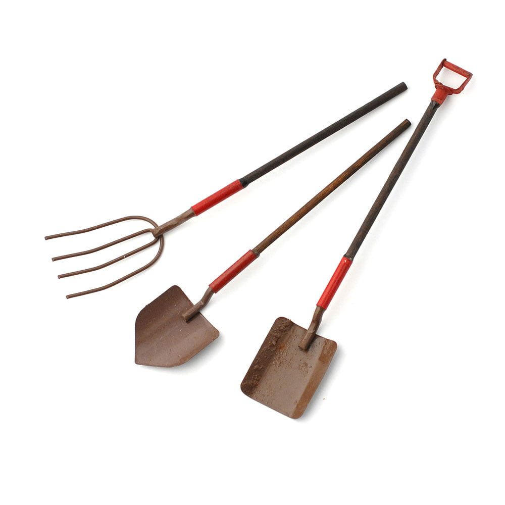 Traditional Garden Tools x 3 for 12th Scale Dolls House