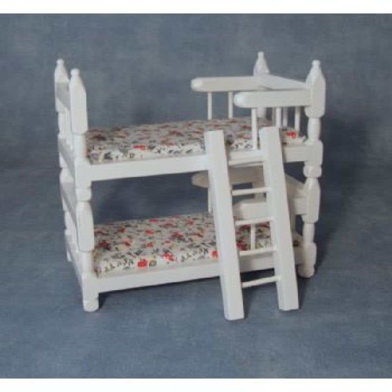 White Bunk Beds for 12th Scale Dolls House