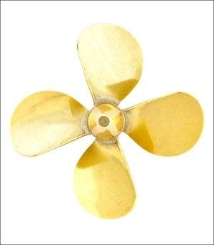 Raboesch Brass 75mm M5 Threaded 4 Blade Propeller