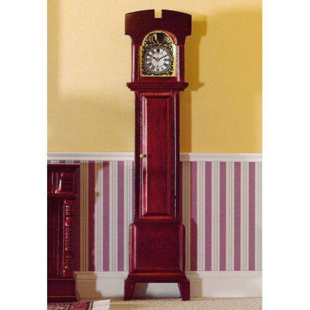 Mahogany Grandfather Clock Non-Working 1 12 Scale for Dolls House