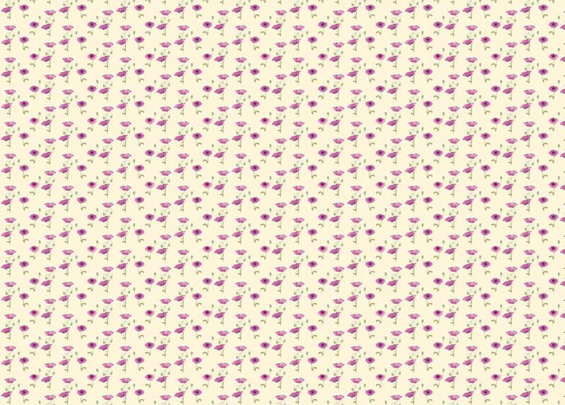 Pink Poppy Wallpaper for 12th Scale Dolls House