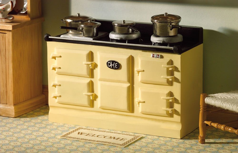 Large Cream Aga Style Stove for 12th Scale Dolls House