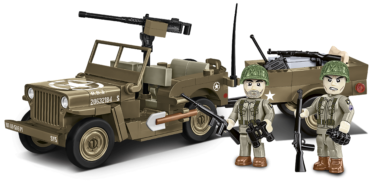 Cobi 1/35 Scale Willys MB & Trailer Model Kit