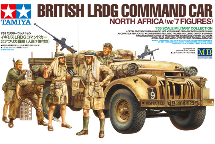 Tamiya British LRDG Command Car North Africa with 7 Figures 1:35 Scale Detailed Plastic Model Kit