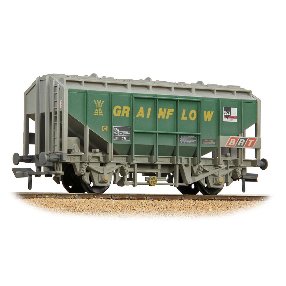Branchline 35 Ton PAA Bulk Grain Wagon 'Grainflow' Green & Grey [W] OO Gauge
