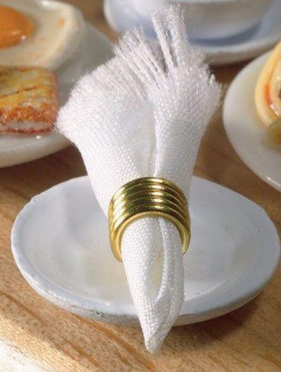 White Napkins x 4 for 12th Scale Dolls House