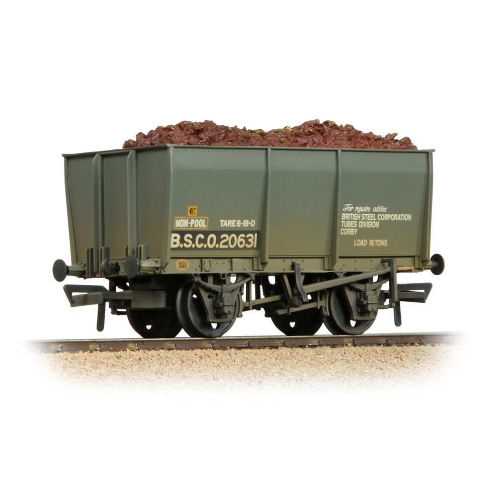 Branchline 16T Steel Slope-Sided Tippler Mineral Wagon BSC Grey [W] [WL] OO Gauge