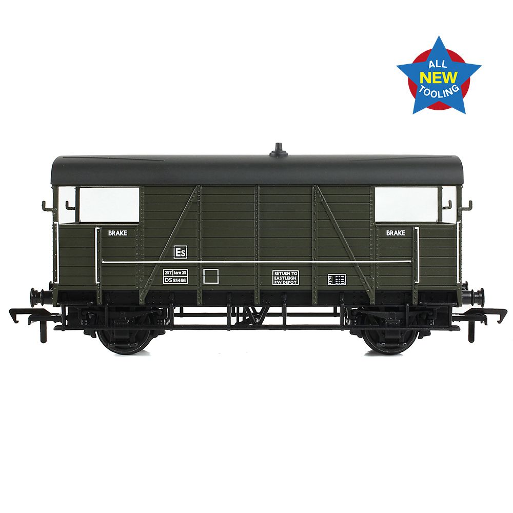 Branchline SE&CR 25T 'Dance Hall' Brake Van BR Departmental Olive Green OO Gauge