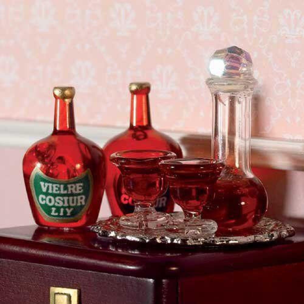 Decanter & Wine Glasses 4 Piece Set 112 Scale for Dolls House 3900