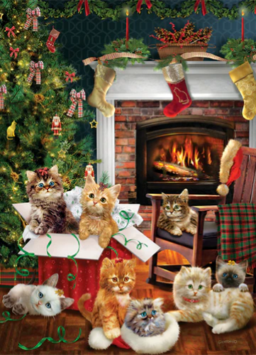 Cobble Hill Christmas Kittens 1000 Piece Jigsaw