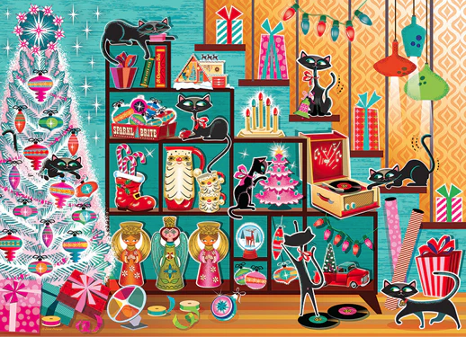 Cobble Hill Christmas Cats 1000 Piece Jigsaw