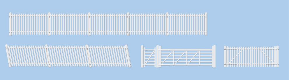 Peco GWR Station Fencing White (inc. gates & ramps) OO Gauge