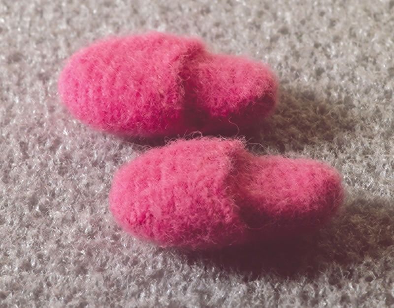 Pink Cosy Slippers for 12th Scale Dolls House