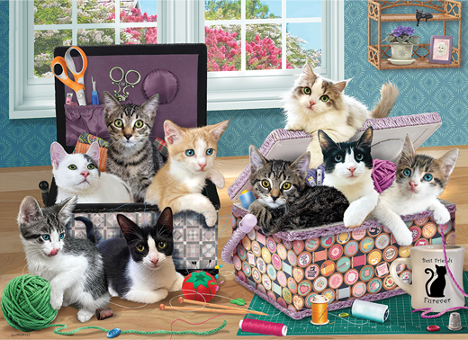 Cobble Hill Crafty Kittens 500 Piece Jigsaw