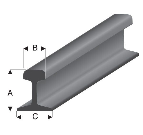 Super Styrene Railroad Profiles - Selection of Sizes Available