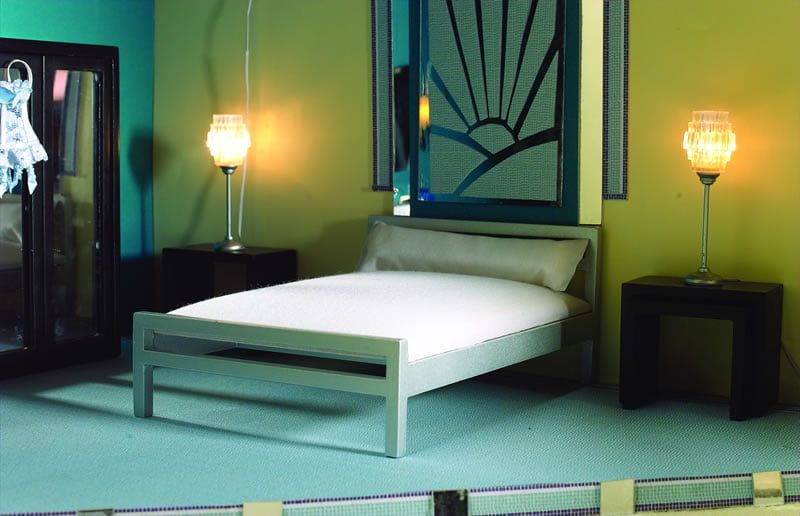 Chrome Double Bed for 12th Scale Dolls House