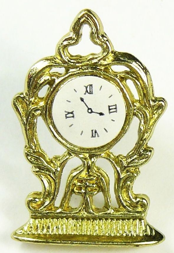 Ornate Louis style Gold Mantle Clock for 12th Scale Dolls House