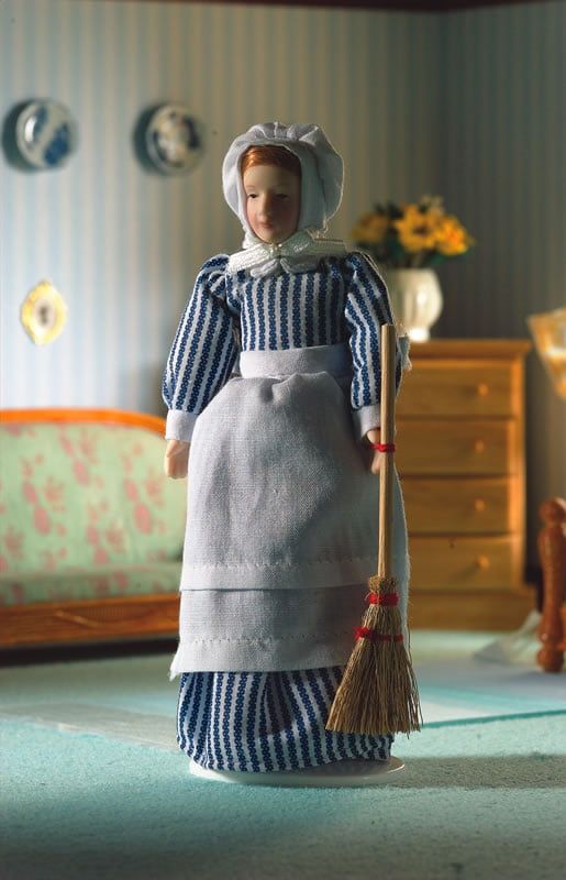 Rennie The Kitchen Maid Poseable Porcelain Doll for 12th Scale Dolls House