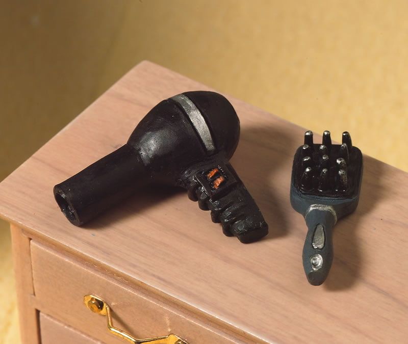 Hair Dryer and Brushfor 12th Scale Dolls House