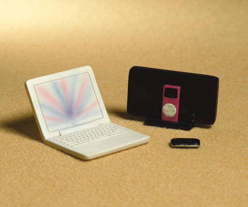 Laptop, Ipod and Mobile Phone for 12th Scale Dolls House