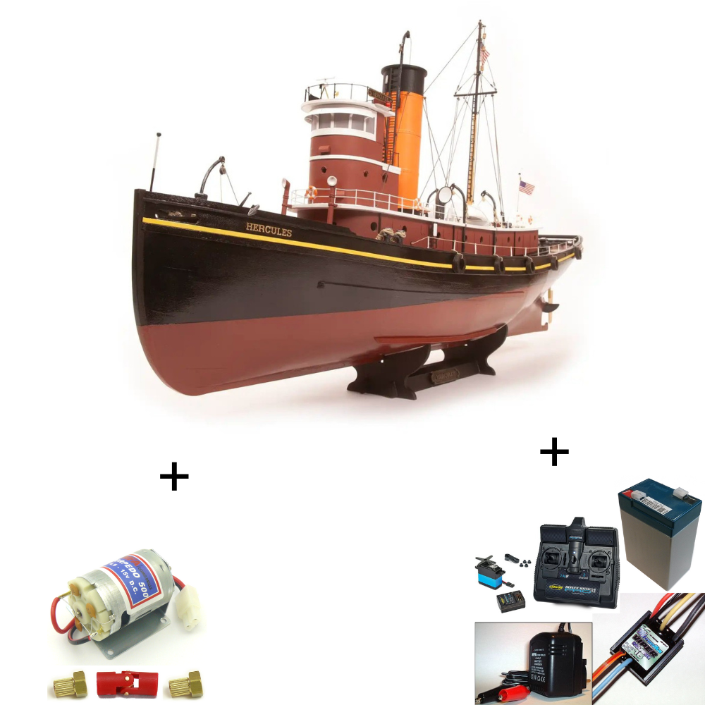 Occre 1/50 Scale Hercules Tug Model Kit with Motor and RC Pack Deal