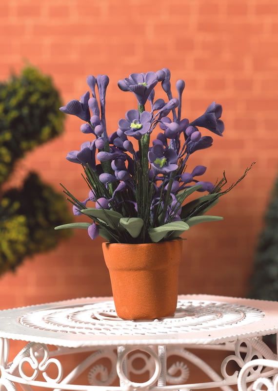 Lilac Potted Plant with Greenery