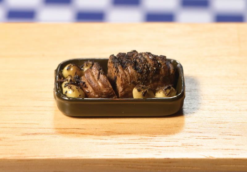 Roast Beef in Dish for 12th Scale Dolls House