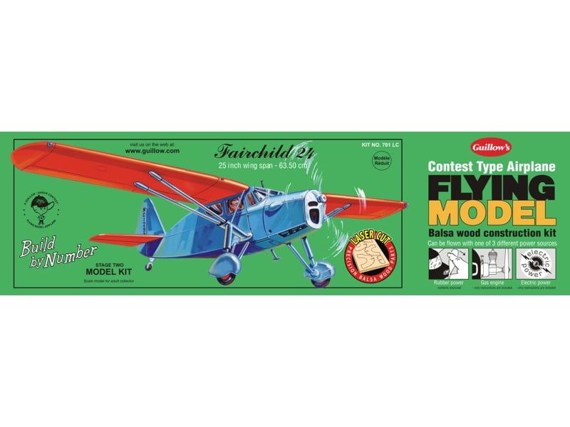 Guillows 1/17 Scale Fairchild 24 Build By Numbers Balsa Model Kit