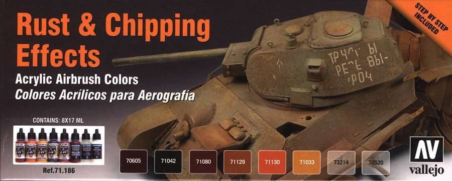 Vallejo Model Air Rust & Chipping Effects Paint Set