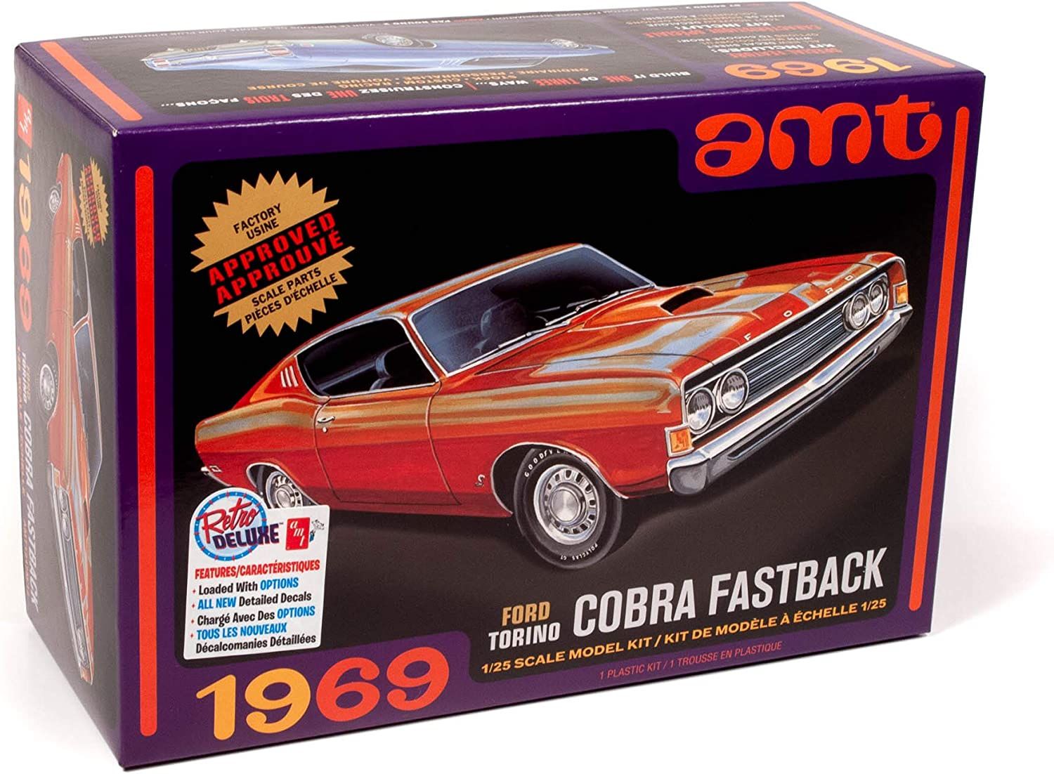 AMT 1/25 Scale 1969 Ford Torino Cobra Fastback 2T Model Kit