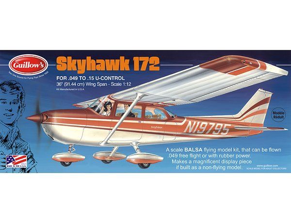 1:12 Scale Cessna Skyhawk Balsa Model Kit