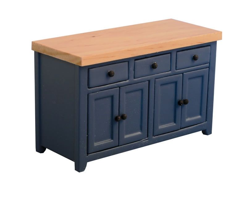 Shaker Style Blue Pine Sideboard for 12th Scale Dolls House