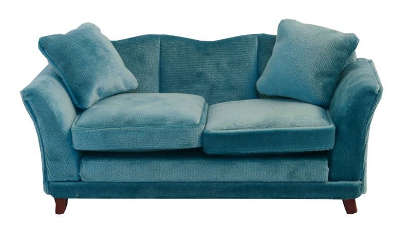 Teal Modern Sofa for 12th Scale Dolls House